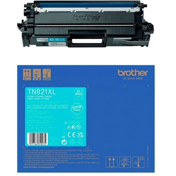 Brother TN821 XLC cartouche de toner haute capacité Cyan original 9000 pages - TN821XLC