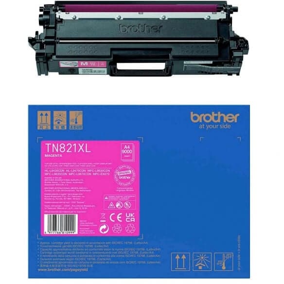 Brother TN821 XLM cartouche de toner haute capacité Magenta original 9000 pages - TN821XLM