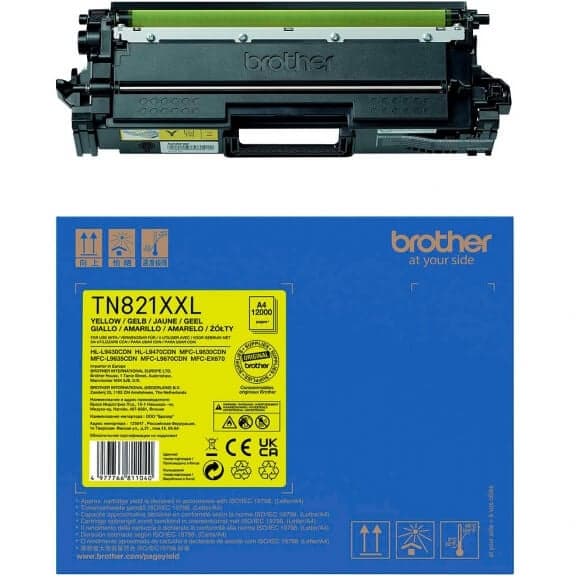Brother TN821 XXLY cartouche de toner extra haute capacité jaune original 12000 pages - TN821XXLY